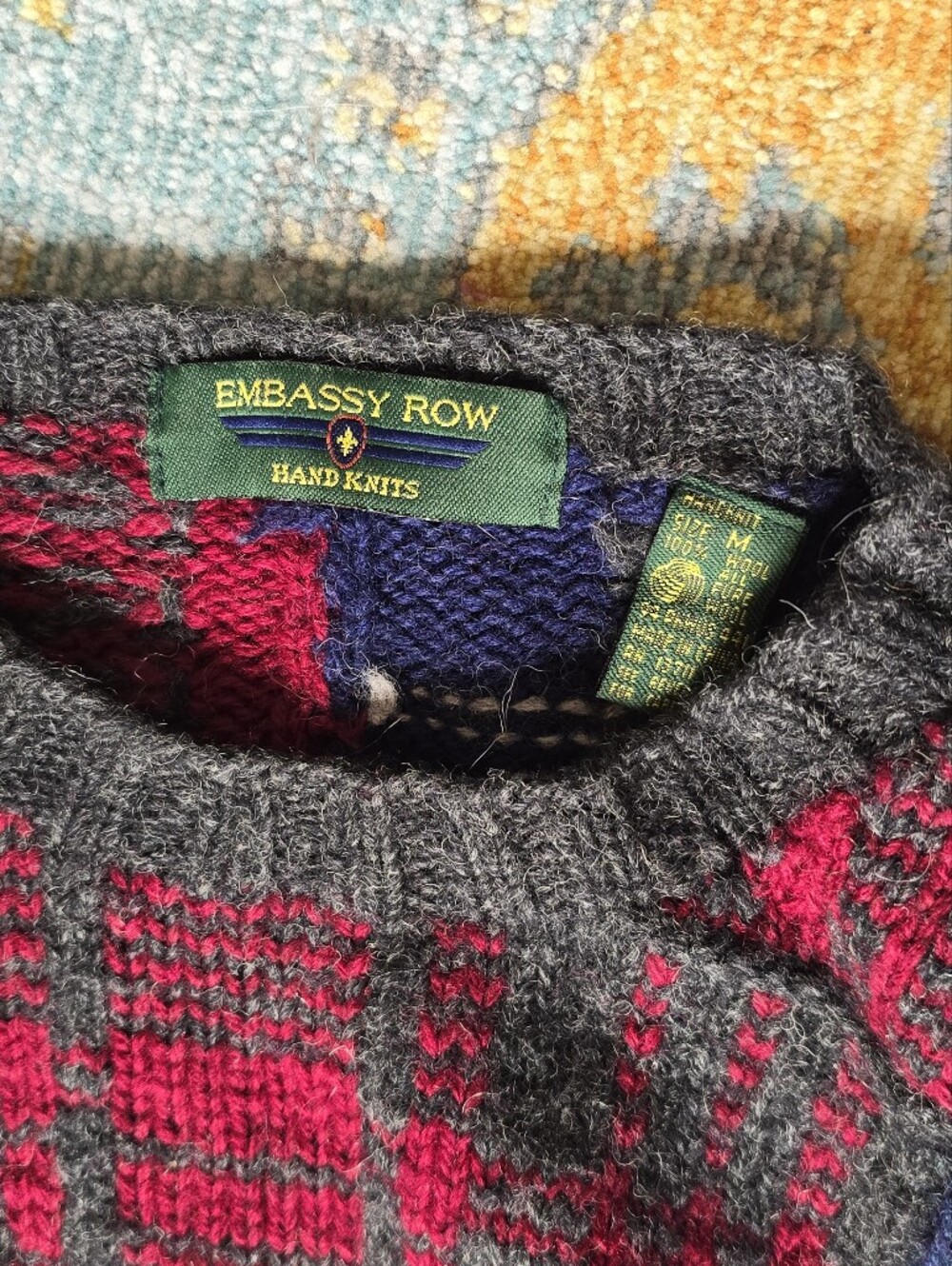 Multicolor Patchwork Knit Sweater - Oversized Look - Picture 4 of 5
